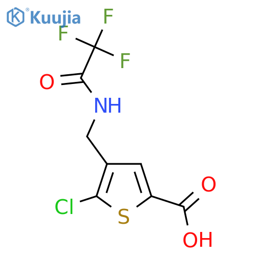 5-chloro-4-(2,2,2-trifluoroacetamido)methylthiophene-2-carboxylic acid structure