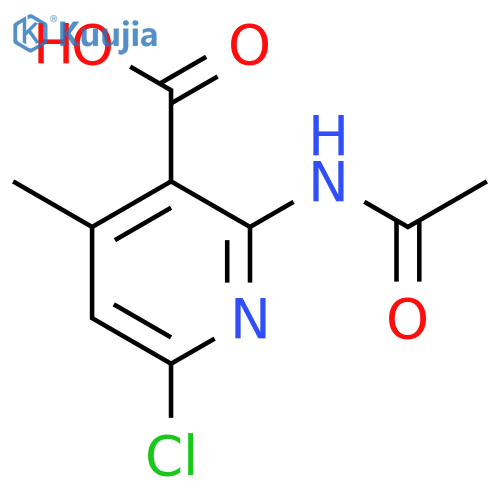 6-Chloro-2-acetamido-4-methylpyridine-3-carboxylic acid structure