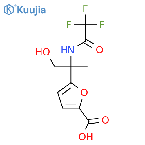 5-[1-Hydroxy-2-(2,2,2-trifluoroacetamido)propan-2-yl]furan-2-carboxylic acid structure