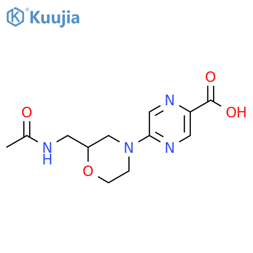 5-[2-(Acetamidomethyl)morpholin-4-yl]pyrazine-2-carboxylic acid structure