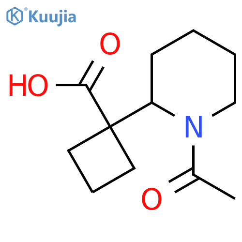 1-(1-Acetylpiperidin-2-yl)cyclobutane-1-carboxylic acid structure