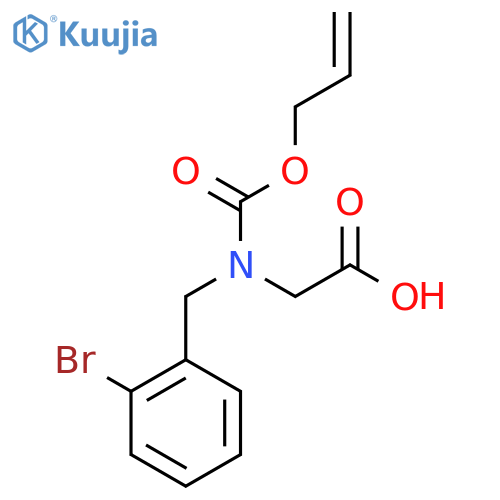 2-{(2-bromophenyl)methyl(prop-2-en-1-yloxy)carbonylamino}acetic acid structure