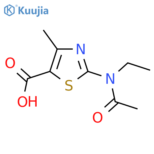 2-(N-ethylacetamido)-4-methyl-1,3-thiazole-5-carboxylic acid structure