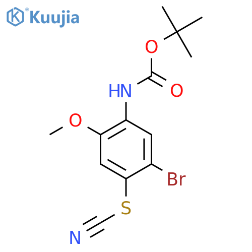 tert-butyl N-5-bromo-4-(cyanosulfanyl)-2-methoxyphenylcarbamate structure