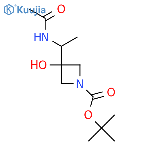 Tert-butyl 3-(1-acetamidoethyl)-3-hydroxyazetidine-1-carboxylate structure