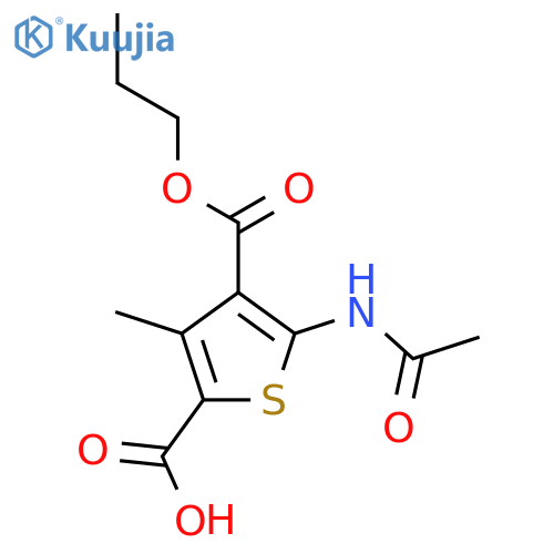 5-Acetamido-3-methyl-4-(propoxycarbonyl)thiophene-2-carboxylic acid structure