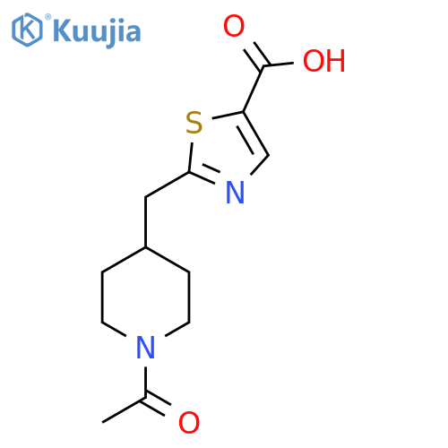 2-(1-acetylpiperidin-4-yl)methyl-1,3-thiazole-5-carboxylic acid structure
