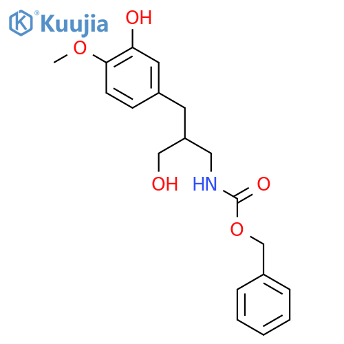 benzyl N-{3-hydroxy-2-(3-hydroxy-4-methoxyphenyl)methylpropyl}carbamate structure