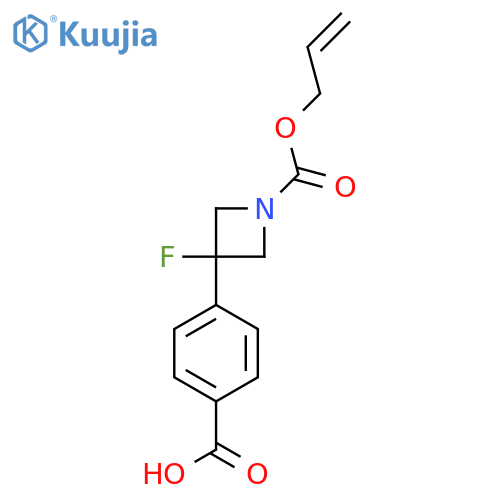 4-{3-Fluoro-1-[(prop-2-en-1-yloxy)carbonyl]azetidin-3-yl}benzoic acid structure
