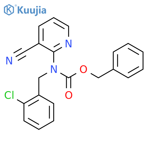 benzyl N-(2-chlorophenyl)methyl-N-(3-cyanopyridin-2-yl)carbamate structure