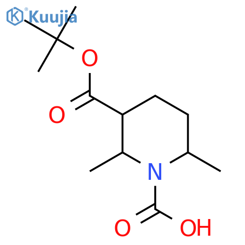3-(tert-butoxy)carbonyl-2,6-dimethylpiperidine-1-carboxylic acid structure