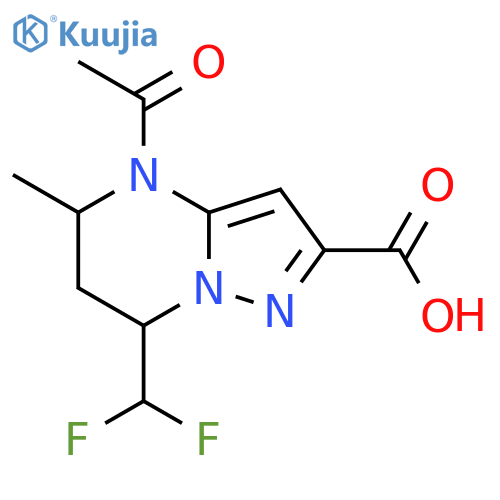 4-acetyl-7-(difluoromethyl)-5-methyl-4H,5H,6H,7H-pyrazolo[1,5-a]pyrimidine-2-carboxylic acid structure