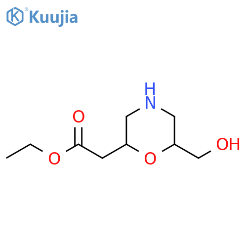 ethyl 2-6-(hydroxymethyl)morpholin-2-ylacetate structure