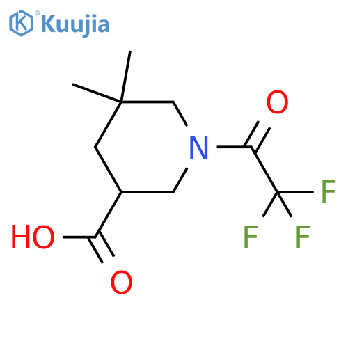 5,5-Dimethyl-1-(trifluoroacetyl)piperidine-3-carboxylic acid structure