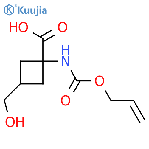 (1s,3s)-3-(hydroxymethyl)-1-{(prop-2-en-1-yloxy)carbonylamino}cyclobutane-1-carboxylic acid structure