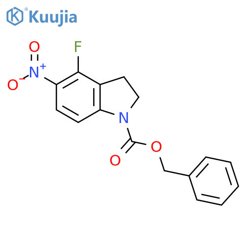 benzyl 4-fluoro-5-nitro-2,3-dihydro-1H-indole-1-carboxylate structure