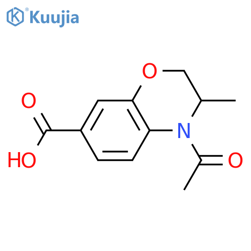4-acetyl-3-methyl-3,4-dihydro-2H-1,4-benzoxazine-7-carboxylic acid structure