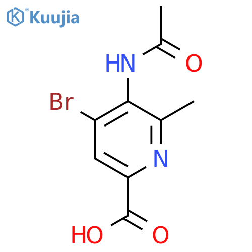 4-Bromo-5-acetamido-6-methylpyridine-2-carboxylic acid structure