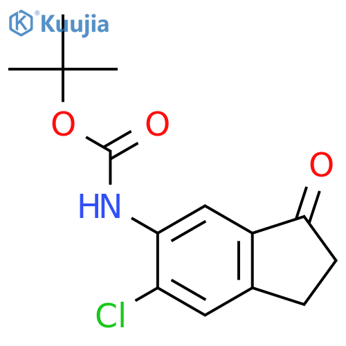 tert-butyl N-(6-chloro-3-oxo-2,3-dihydro-1H-inden-5-yl)carbamate structure