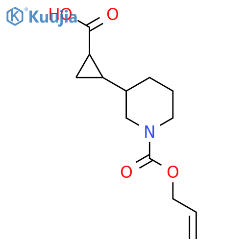 2-{1-(prop-2-en-1-yloxy)carbonylpiperidin-3-yl}cyclopropane-1-carboxylic acid structure