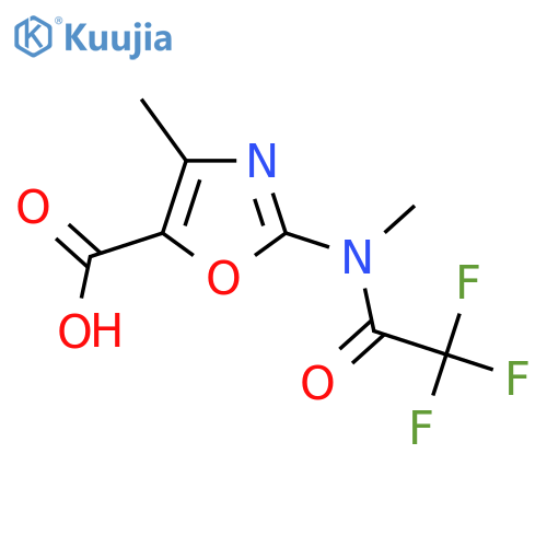 4-methyl-2-(2,2,2-trifluoro-N-methylacetamido)-1,3-oxazole-5-carboxylic acid structure