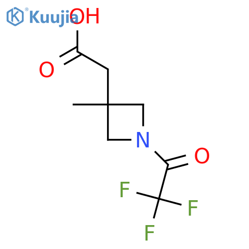 2-3-methyl-1-(2,2,2-trifluoroacetyl)azetidin-3-ylacetic acid structure