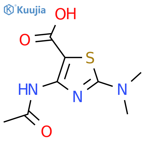 2-(Dimethylamino)-4-acetamido-1,3-thiazole-5-carboxylic acid structure