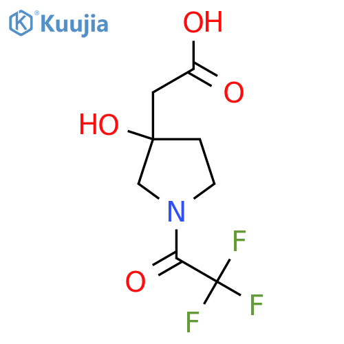 2-[3-Hydroxy-1-(trifluoroacetyl)pyrrolidin-3-yl]acetic acid structure