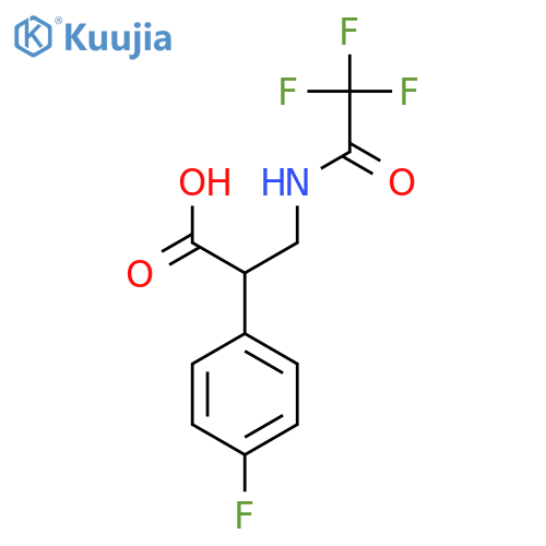 2-(4-Fluorophenyl)-3-(2,2,2-trifluoroacetamido)propanoic acid structure