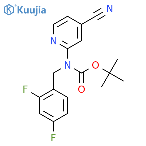 tert-butyl N-(4-cyanopyridin-2-yl)-N-(2,4-difluorophenyl)methylcarbamate structure