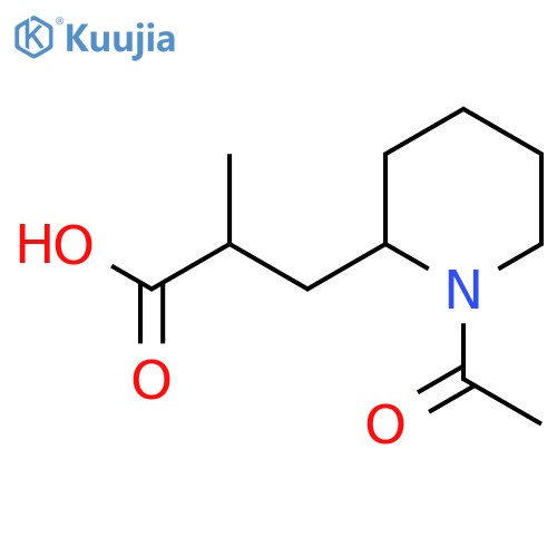 3-(1-Acetylpiperidin-2-yl)-2-methylpropanoic acid structure