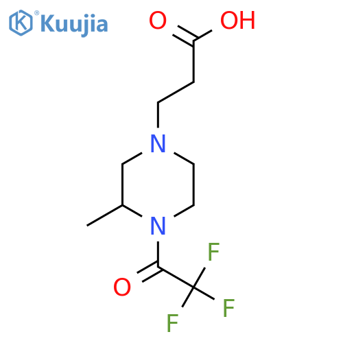 3-3-methyl-4-(2,2,2-trifluoroacetyl)piperazin-1-ylpropanoic acid structure