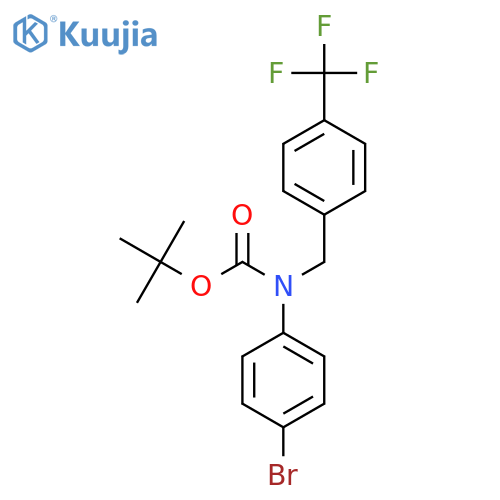 tert-butyl N-(4-bromophenyl)-N-{4-(trifluoromethyl)phenylmethyl}carbamate structure