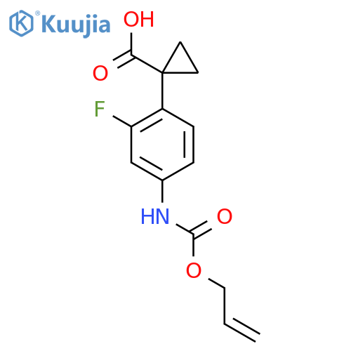 1-(2-Fluoro-4-{[(prop-2-en-1-yloxy)carbonyl]amino}phenyl)cyclopropane-1-carboxylic acid structure