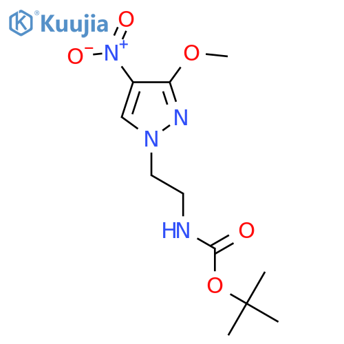 tert-butyl N-2-(3-methoxy-4-nitro-1H-pyrazol-1-yl)ethylcarbamate structure