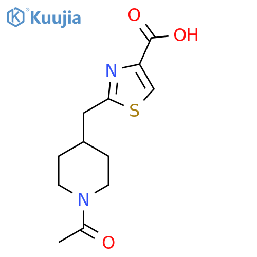 2-(1-acetylpiperidin-4-yl)methyl-1,3-thiazole-4-carboxylic acid structure