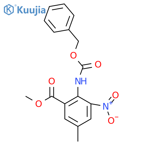 methyl 2-{(benzyloxy)carbonylamino}-5-methyl-3-nitrobenzoate structure
