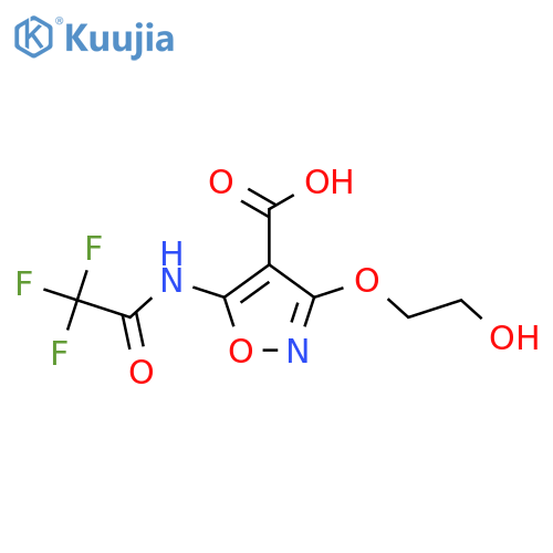 3-(2-Hydroxyethoxy)-5-(2,2,2-trifluoroacetamido)-1,2-oxazole-4-carboxylic acid structure