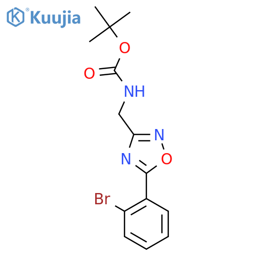 tert-butyl N-{5-(2-bromophenyl)-1,2,4-oxadiazol-3-ylmethyl}carbamate structure