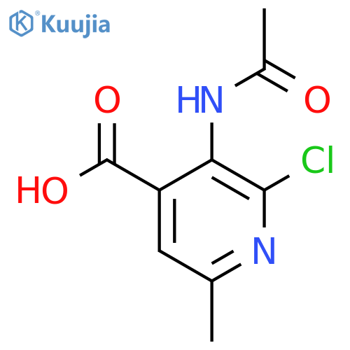 2-Chloro-3-acetamido-6-methylpyridine-4-carboxylic acid structure