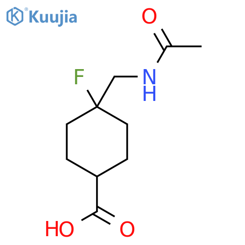 (1s,4s)-4-(acetamidomethyl)-4-fluorocyclohexane-1-carboxylic acid structure