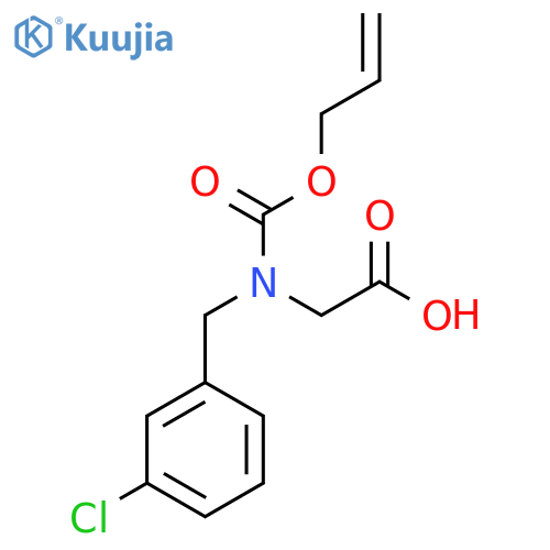 2-{(3-chlorophenyl)methyl(prop-2-en-1-yloxy)carbonylamino}acetic acid structure
