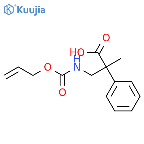 2-methyl-2-phenyl-3-{(prop-2-en-1-yloxy)carbonylamino}propanoic acid structure