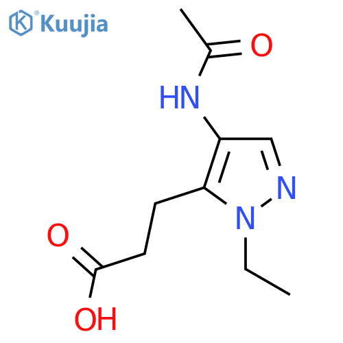 3-(4-acetamido-1-ethyl-1H-pyrazol-5-yl)propanoic acid structure