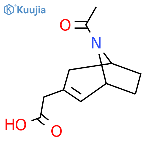 2-{8-acetyl-8-azabicyclo3.2.1oct-2-en-3-yl}acetic acid structure