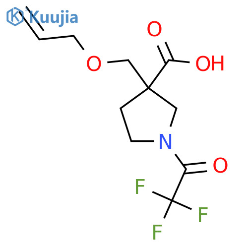 3-[(Prop-2-en-1-yloxy)methyl]-1-(2,2,2-trifluoroacetyl)pyrrolidine-3-carboxylic acid structure