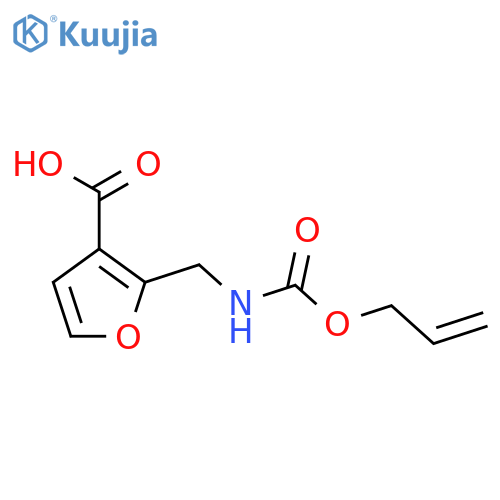 2-({(prop-2-en-1-yloxy)carbonylamino}methyl)furan-3-carboxylic acid structure