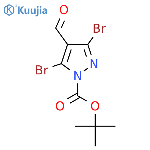 tert-butyl 3,5-dibromo-4-formyl-1H-pyrazole-1-carboxylate structure