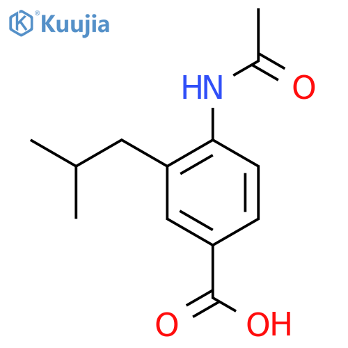 4-Acetamido-3-(2-methylpropyl)benzoic acid structure