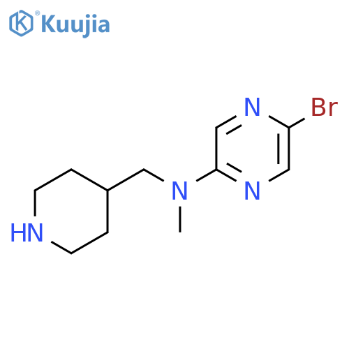 5-bromo-N-methyl-N-(piperidin-4-yl)methylpyrazin-2-amine structure